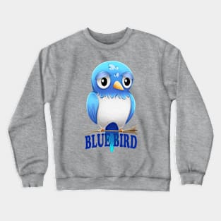 Blue Bird Sad Bird Crewneck Sweatshirt